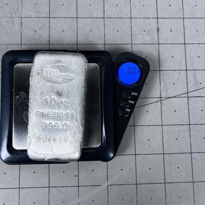 10 once Fine Silver 999.0 Italpreziosi Italy LOAF BAR!