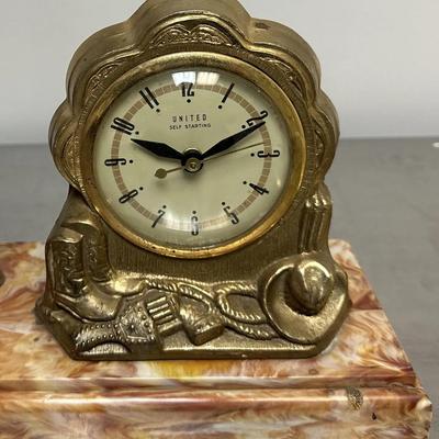  vintage western UNITED SADDLE HORSE CLOCK