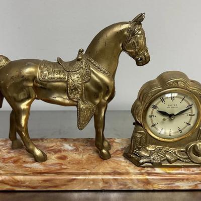  vintage western UNITED SADDLE HORSE CLOCK