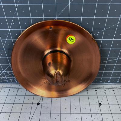  vintage copper WESTERN HAT ZION PARK SOUVENIR WALL HANGER