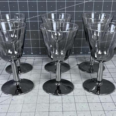  mcm barware SILVER STEM CORDIAL GLASSES FRANCE 