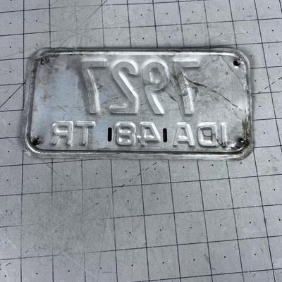 1948 IDAHO Trailer License Plate 