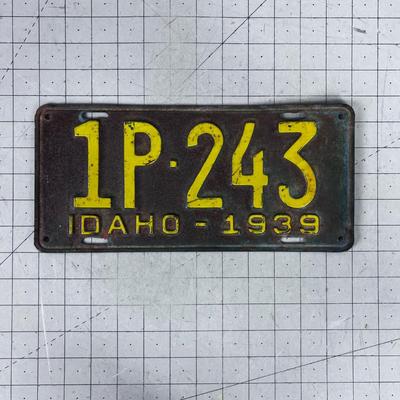 1939 IDAHO License Plate 