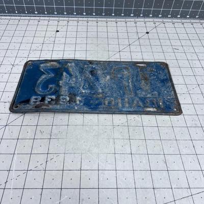 1939 IDAHO License Plate 