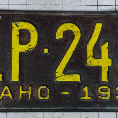 1939 IDAHO License Plate 
