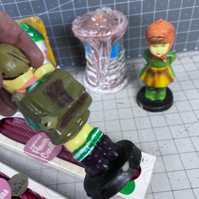 Vintage Candle LOT Figural Hummel Inspired and Tappers 