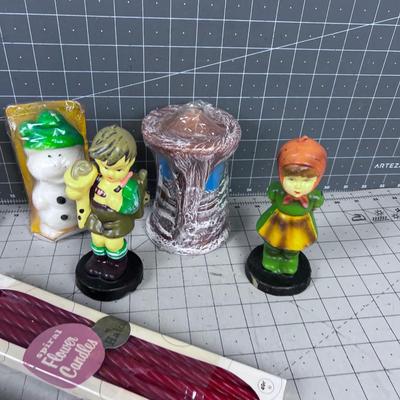 Vintage Candle LOT Figural Hummel Inspired and Tappers 