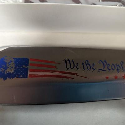 New Red Deer Hunting Cutlery with Sheath "We the People"