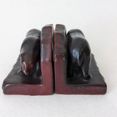 1920's Van Briggle Pottery Bear Bookends