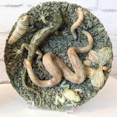 1930s José A. Cunha Majolica Palissy Plate Collection - Set of 3