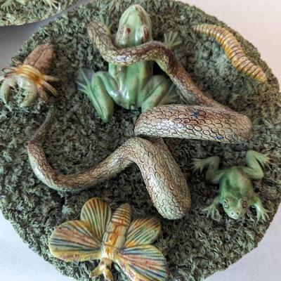 1930s José A. Cunha Majolica Palissy Plate Collection - Set of 3