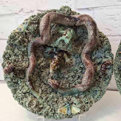1930s José A. Cunha Majolica Palissy Plate Collection - Set of 3