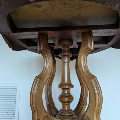 Antique Eastlake Marble Top Victorian Era Parlor Table