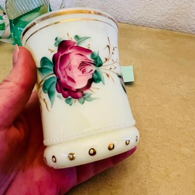 Heisey Custard Tumbler & Fish paperweights