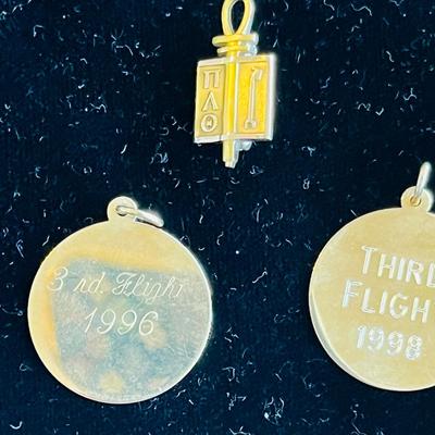 10K pendants, pins