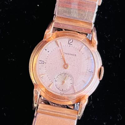 Longines Watch 14K gold men's watch Large face.