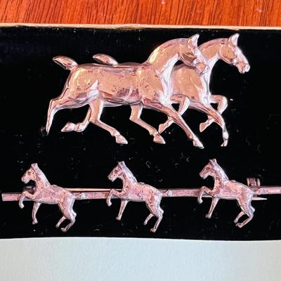 Sterling silver horse brooches
