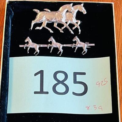 Sterling silver horse brooches