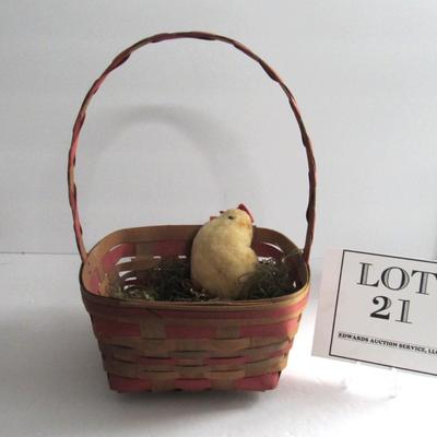 Vintage Easter Basket and Cotton Chick