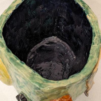 1990's Hand-Crafted Art Pottery Face Vase