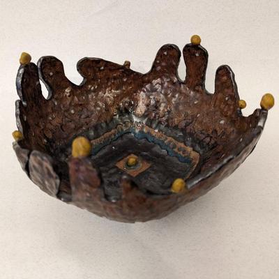 1980's Hand-Crafted Glazed Pottery Bowl