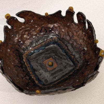 1980's Hand-Crafted Glazed Pottery Bowl