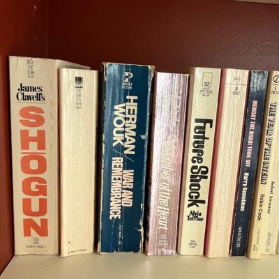 Shelf, mostly paperbacks