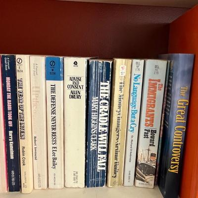Shelf, mostly paperbacks