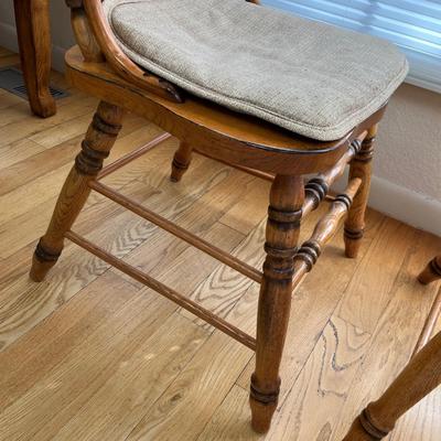 Set of 4 Oak Pressed back chairs