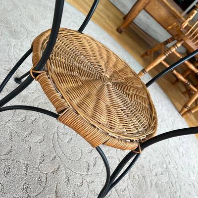Glass top wrought iron table