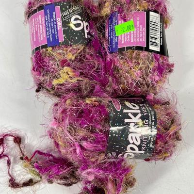 Lot of Fun Fur Eyelashes - Sparkle Coral Knitting Yarn