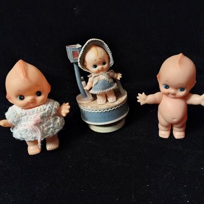 ROTATING KEWPIE MUSIC BOX AND 2 OTHERS