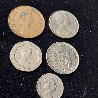 5 FOREIGN COINS