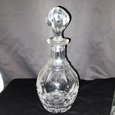 TWO CRYSTAL DECANTERS WITH STOPPERS