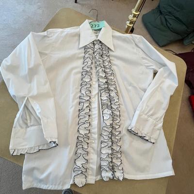 Vintage 1970s Ruffle Front Men's shirt