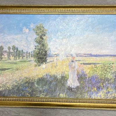 Signed Monet replica Oil Painting on Board