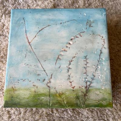 Constance Williams (Asheville Artist) - Pair of Encaustic Paintings Signed (P-RG)