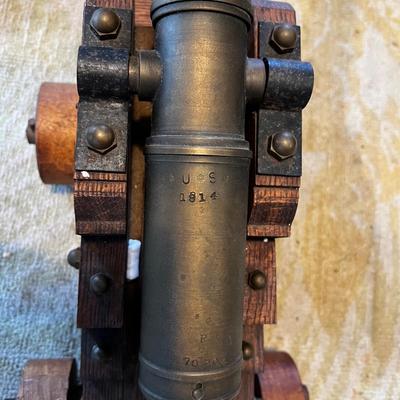 N233 Brass Cannon with Oak Carriage Scale Model