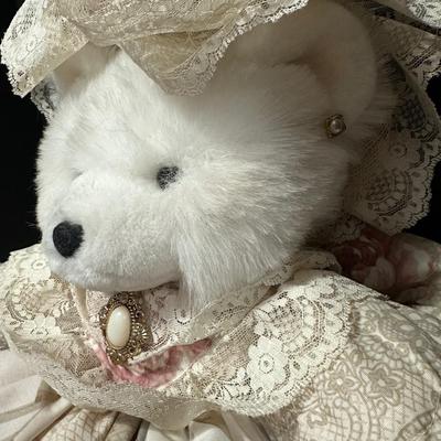 Victorian Dressed Bear with Earrings and Brooch
