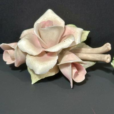 Lot of 3 Vintage Bisque Flowers
