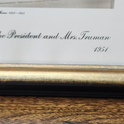 Framed 1951 Blair House President & Mrs. Truman's Christmas Card