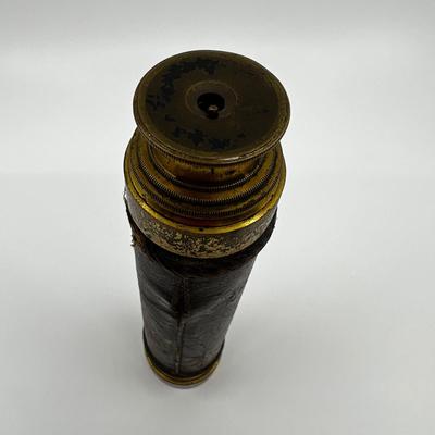 N236 Antique 3 Draw Brass/Leather Telescope