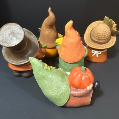 Lot of 5 Fall Gnome Figurines - Indoor