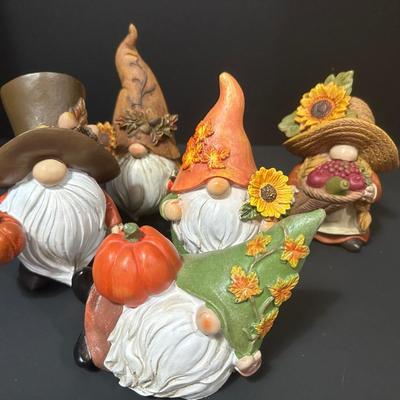 Lot of 5 Fall Gnome Figurines - Indoor