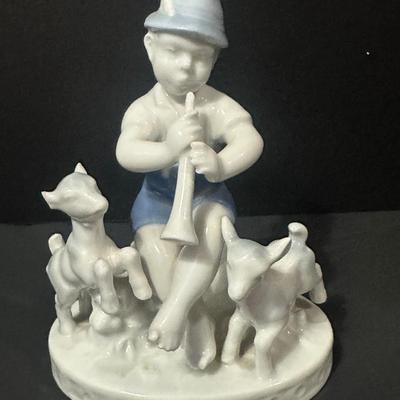 Vintage Gerold Porzellun Bavaria Figurine Boy Goat Herder - Western Germany!