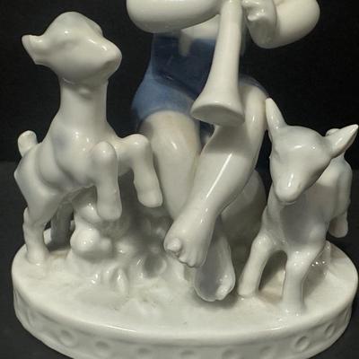 Vintage Gerold Porzellun Bavaria Figurine Boy Goat Herder - Western Germany!