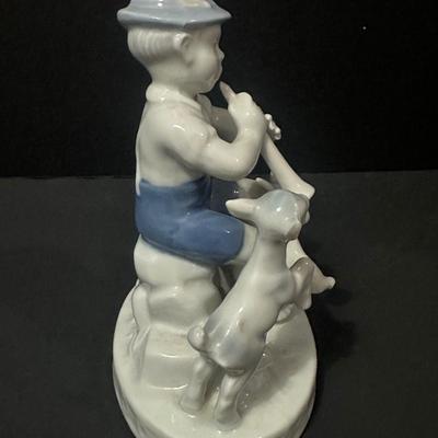 Vintage Gerold Porzellun Bavaria Figurine Boy Goat Herder - Western Germany!