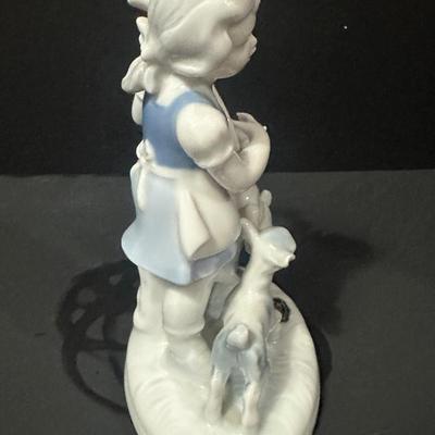Vintage Gerold & Co. Porcelain Bavarian Girl with Lambs Figurine-