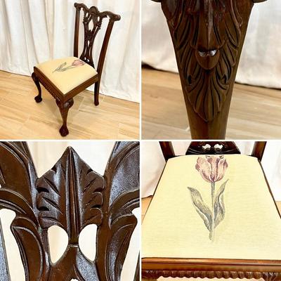 Vtg. Chippendale Carved Mahogany With Ball & Claw Feet ~ Set Of Eight (8) ~ * Read Details