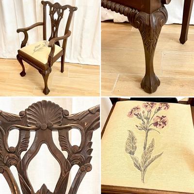 Vtg. Chippendale Carved Mahogany With Ball & Claw Feet ~ Set Of Eight (8) ~ * Read Details